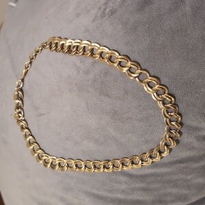 Vintage 1980's Monet Gold Plated Double Link Chain Statement Necklace